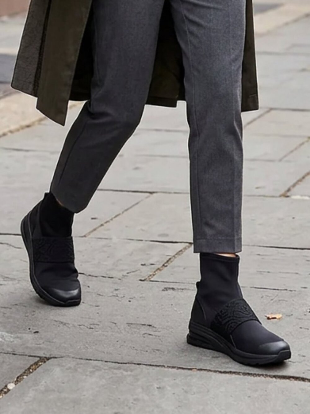 Taryn Rose Zorah ankle boots black sock-booties 1.5'' (4cm) wedge EU41.5 =US10
